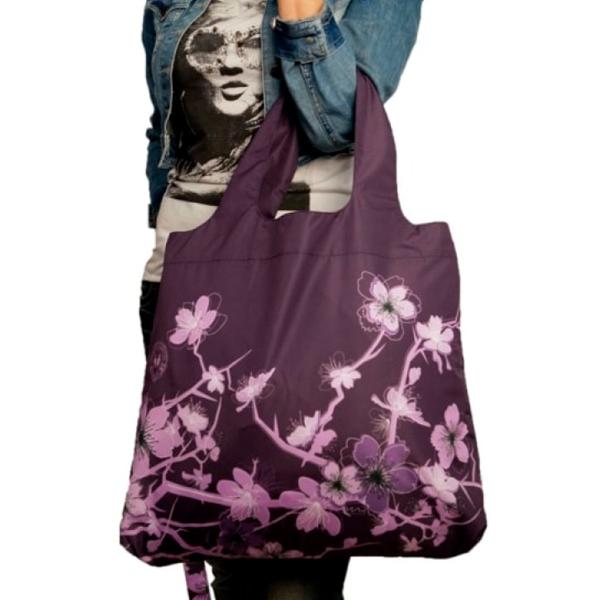 Складная сумка из ткани Сакура Сиреневая, Ecobags,  48х68см