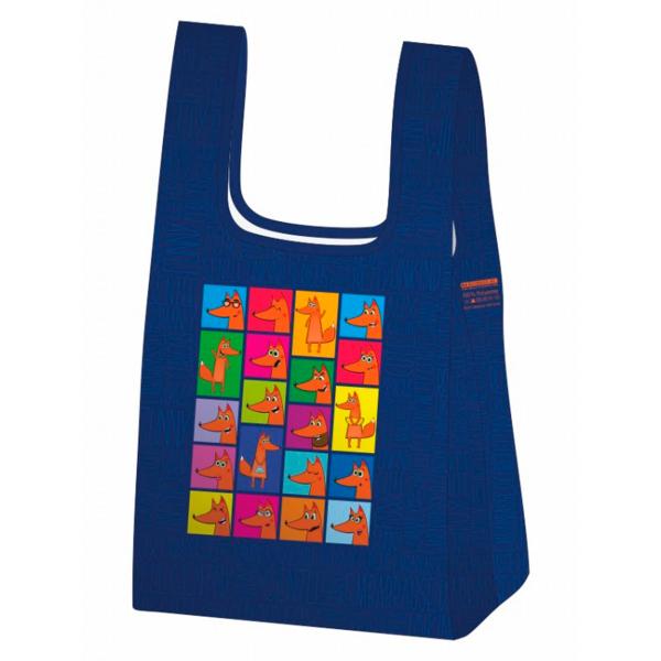 Складная сумка-пакет из ткани Лисье Настроение, Ecobags,  48х26см