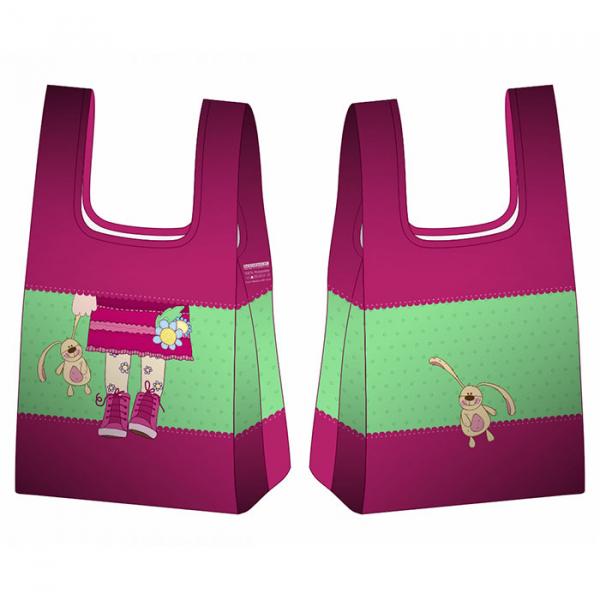 Складная сумка-пакет из ткани Девочка, Ecobags, 48x26см