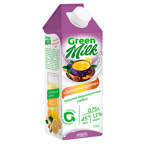 Напиток на соевой основе "Золотой латте", Green Milk, 750 мл