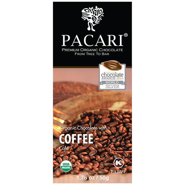 Органический шоколад Pacari с кофе 60%, 50 гр