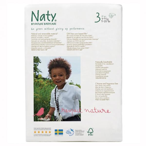 Подгузники Naty Размер 3 (4-9 кг) эконом упаковка, 50 шт