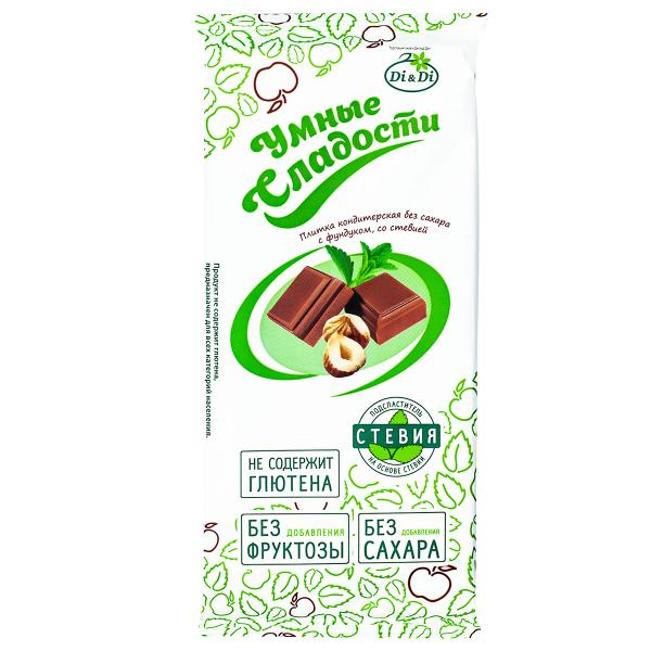 Плитка кондитерская &laquo;Умные сладости&raquo; с фундуком, &laquo;Di&Di&raquo;, 90 г