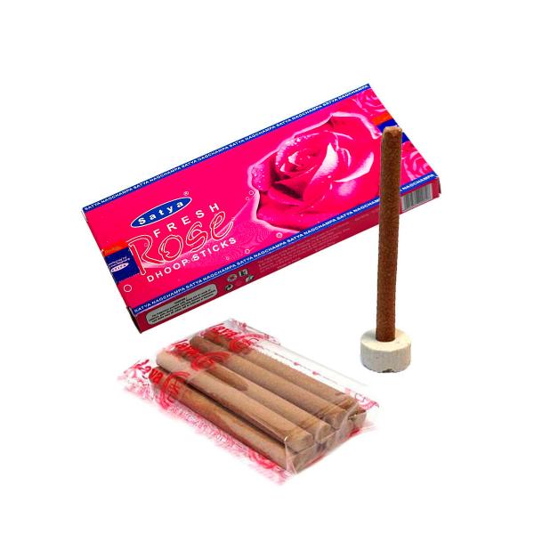 Безосновные благовония Роза (Rose Dhoop Sticks), SATYA, 10 шт