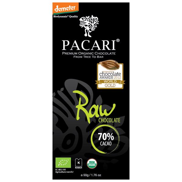 Органический живой шоколад Pacari 70%, 50 гр
