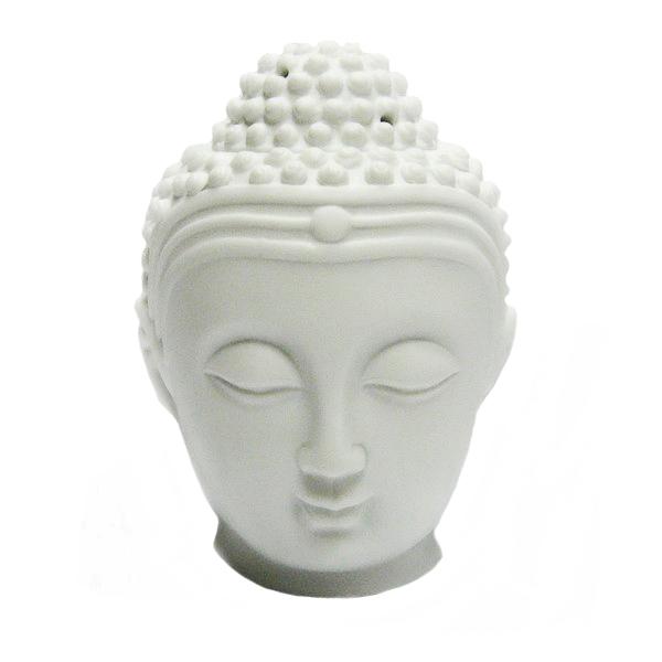 Аромалампа керамическая белая "Лицо Будды", 13 см