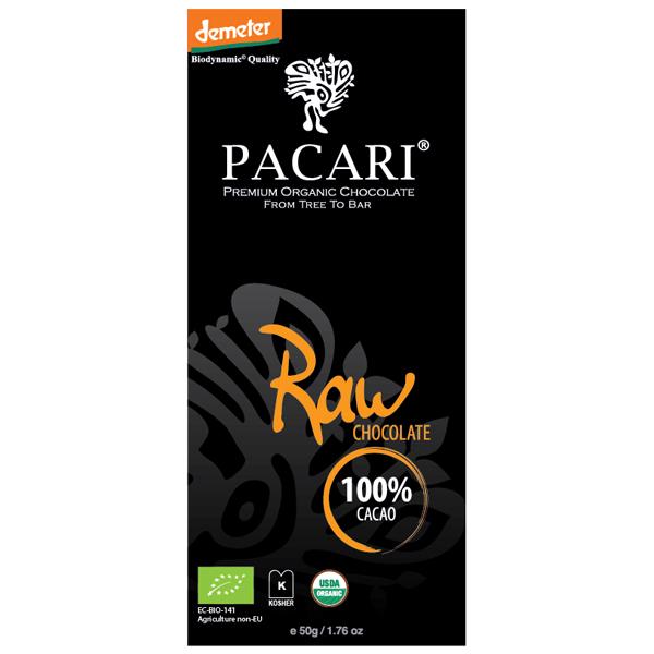 Органический живой шоколад Pacari 100%, 50 гр