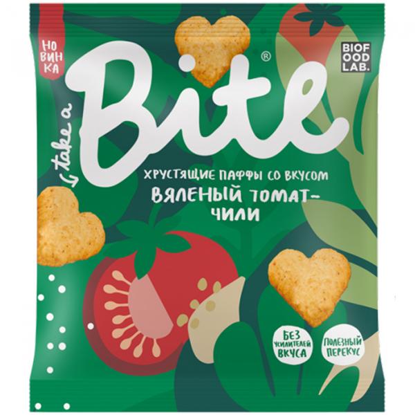 Хрустящие паффы "Вяленый томат-чили" Bite, 30 гр