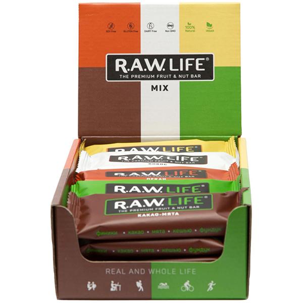 Коробка батончиков R.A.W. LIFE MIX Classic (5 вкусов по 4 шт)