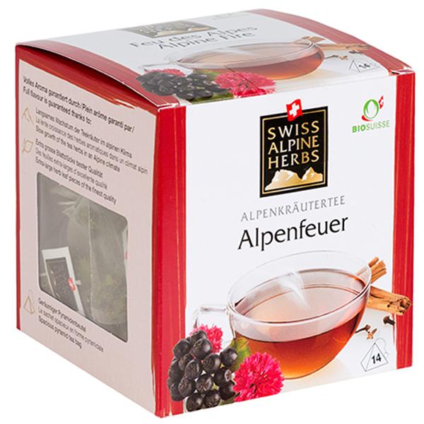 Согревающий травяной чай, Swiss Alpin Herbs, 14 пакетиков по 1 г