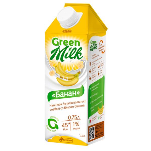 "Банан" растительный напиток на соевой основе, Green Milk, 750 мл