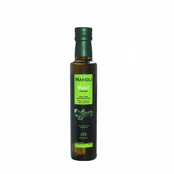 Оливковое масло с базиликом, Extra Virgin "Маноли", 0,25 мл