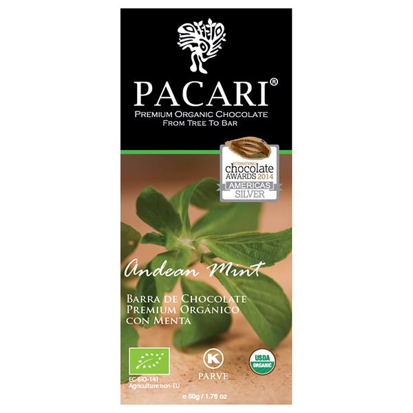 Органический шоколад Pacari с андской мятой 60%, 50 гр
