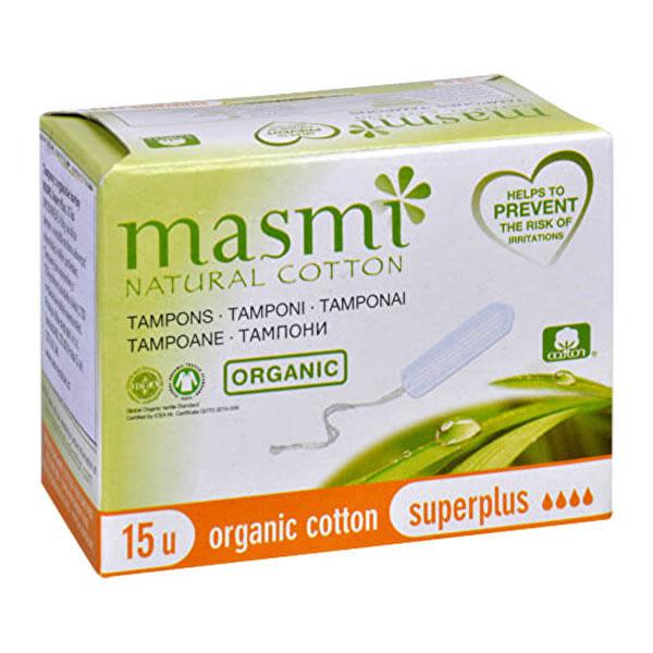 Гигиенические тампоны  Super Plus из органического хлопка, Masmi Natural Cotton,  15шт