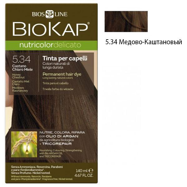 Краска для волос DELICATO Медово-Каштановый 5.34 BioKap, 140 мл