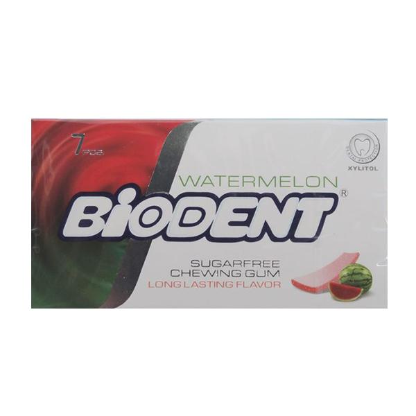 Жевательная резинка без сахара, со вкусом Арбуза, "Biodent", 7 пластинок