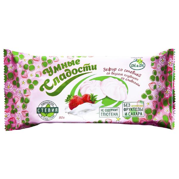 Зефир &laquo;Умные сладости&raquo; клубника со сливками, Di&Di, 50г