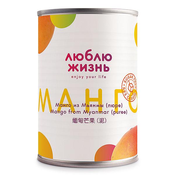 Пюре манго натуральное без сахара, 450 гр