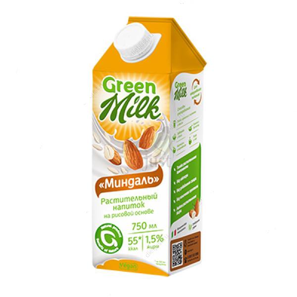«Миндаль» растительный напиток на рисовой основе, Green Milk, 750 мл