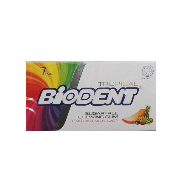 Жевательная резинка без сахара, со вкусом Тропических фруктов, "Biodent", 7 пластинок
