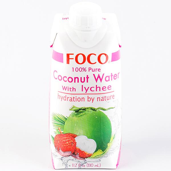 Кокосовая вода с соком личи FOCO, 330 мл