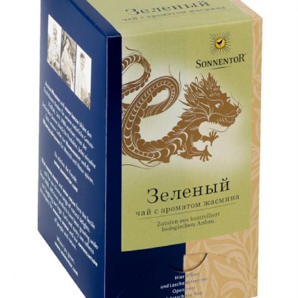 Чай зеленый с ароматом жасмина, Sonnentor, 18 пакетиков по 1,5 гр