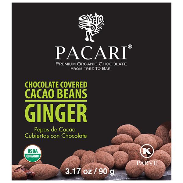 Какао-бобы в органическом шоколаде с имбирем Pacari, 90 гр