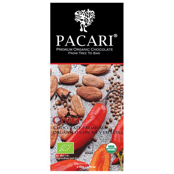 Органический шоколад Pacari с перцем чили 60%, 50 гр