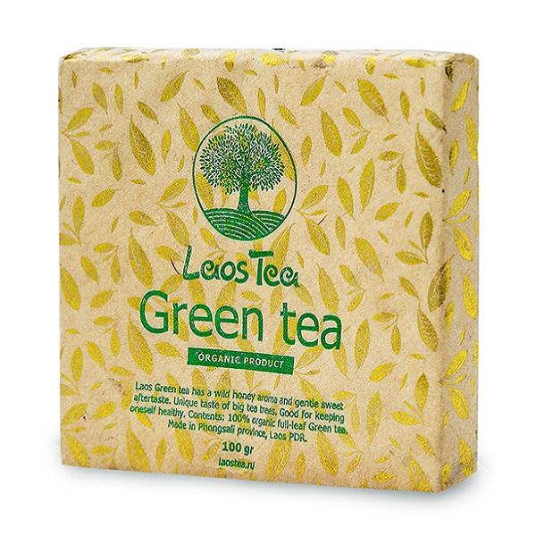 Лаосский зелёный чай в плитке, LaosTea, 100 гр