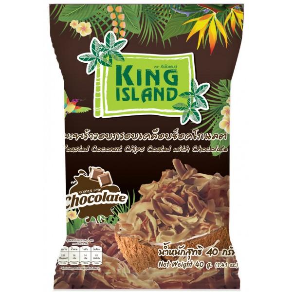 Кокосовые чипсы с шоколадом KING ISLAND, 40 гр