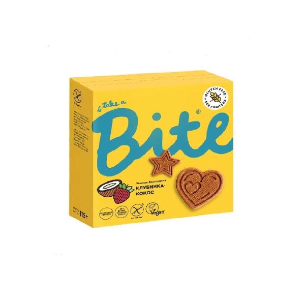 Печенье Bite "Клубника-кокос", 115гр