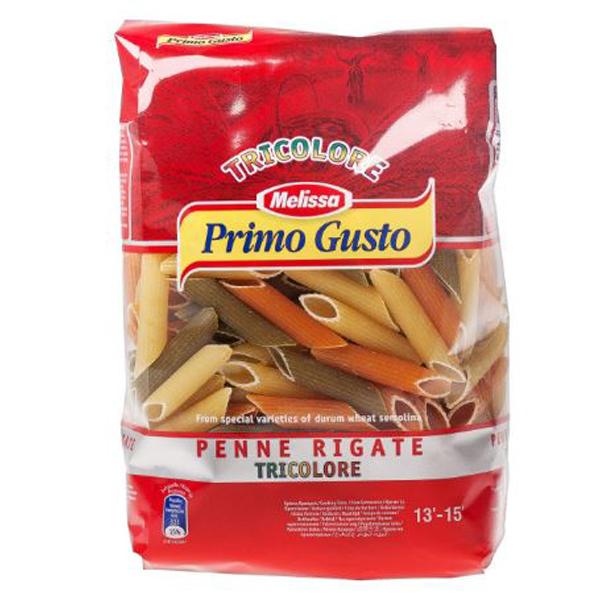 Паста "Пенне Ригате Триколор" томатно-шпинатная, MELISSA Primo Gusto, 500 гр