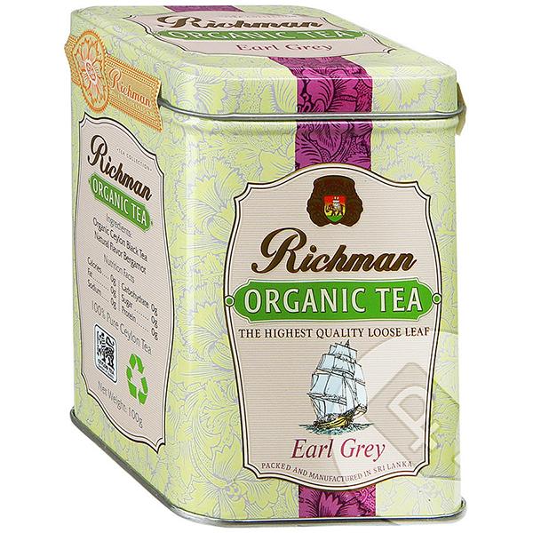 Чай черный органический крупнолистовой "Earl Grey" с ароматом бергамота, Richman, 100г