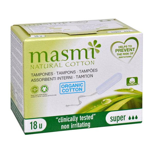 Гигиенические тампоны  Super из органического хлопка, Masmi Natural Cotton, 18 шт