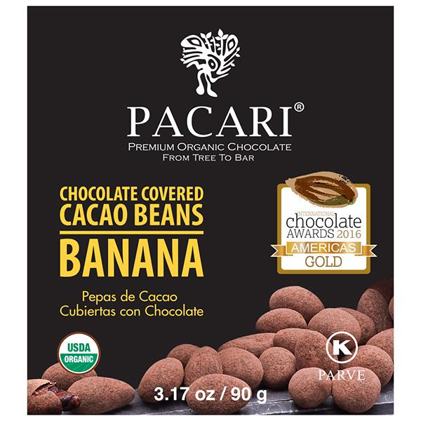 Какао-бобы в органическом шоколаде с бананом Pacari, 90 гр