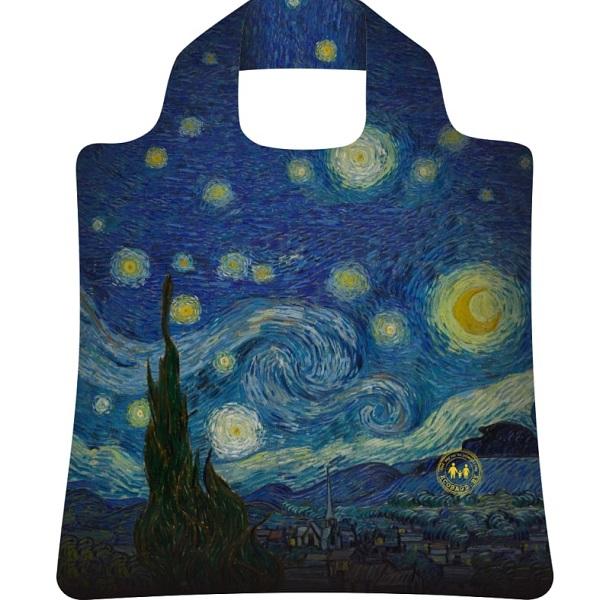 Складная сумка из ткани Винсент Ван Гог Звездная ночь, Ecobags, 48х68см