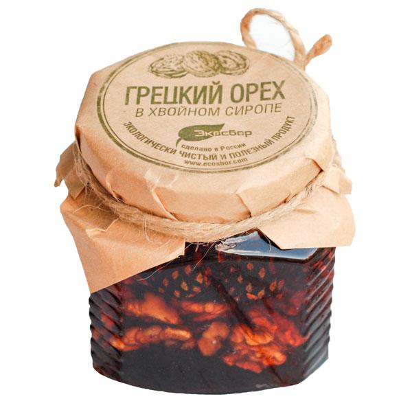 Варенье  грецкий орех в хвойном сиропе "Экосбор", 250 мл