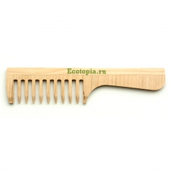 Расческа из березы с ручкой, 19,5 см