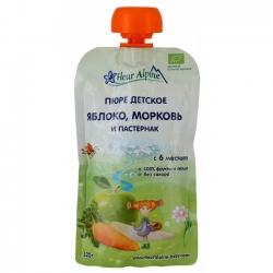 Пюре яблоко-морковь-пастернак Fleur Alpine ORGANIC, 120 гр