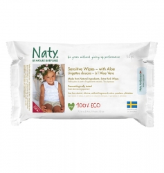 Салфетки влажные с алоэ Naty, 56 шт