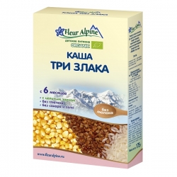 Каша три злака безмолочная Fleur Alpine ORGANIC, 175 гр